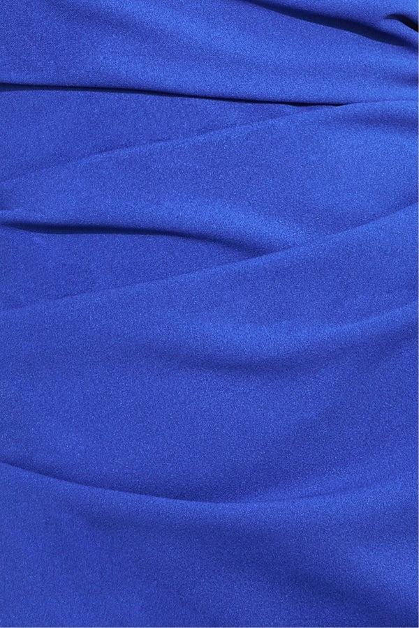 Goddiva Off The Shoulder Scuba Maxi Dress - Royal Blue By Goddiva