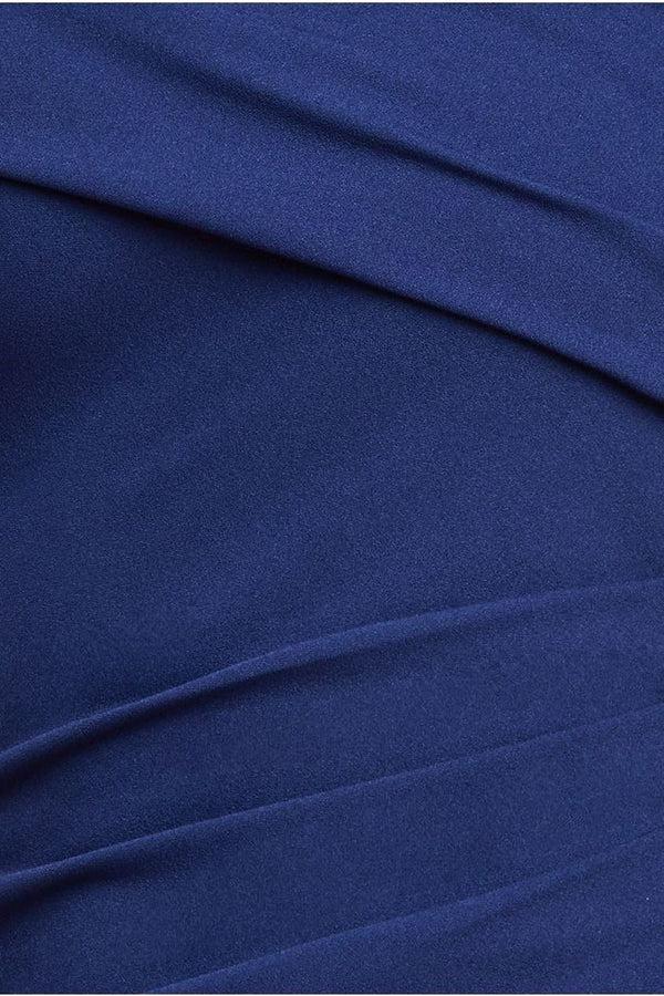 Goddiva One Shoulder Evening Maxi Dress - Navy By Goddiva