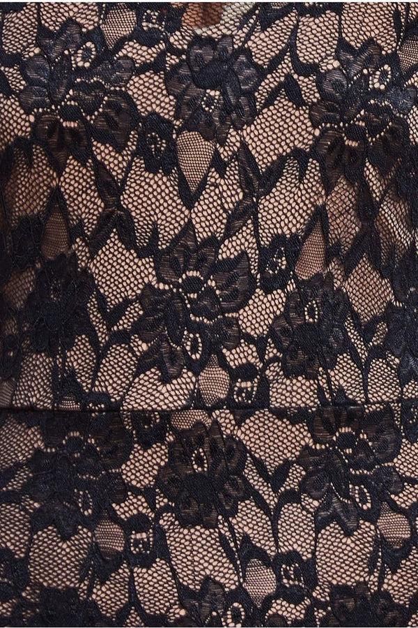 Goddiva One Shoulder Scalloped Neck Maxi Dress - Black By Goddiva