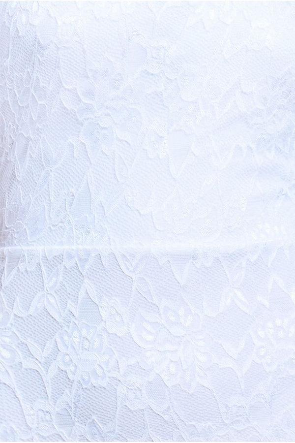 Goddiva One Shoulder Scalloped Neck Maxi Dress - White By Goddiva