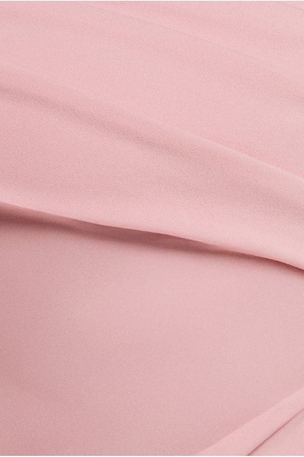 Goddiva One Shoulder Scuba Crepe Evening Maxi Dress - Blush Pink By Goddiva