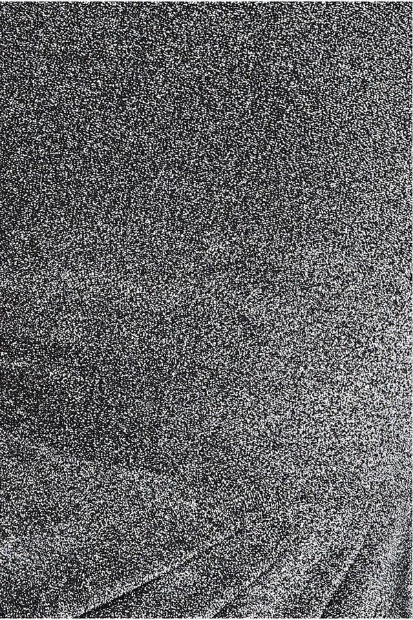 Goddiva One Sleeve Frill Lurex Midi Dress - Silver By Goddiva