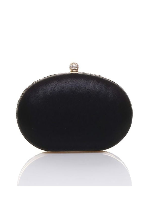 Goddiva Oval Diamante Embellished Clutch Bag By SVNX