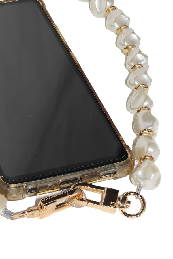 Goddiva Pearl Barok Phone Strap - White By Goddiva Accessories