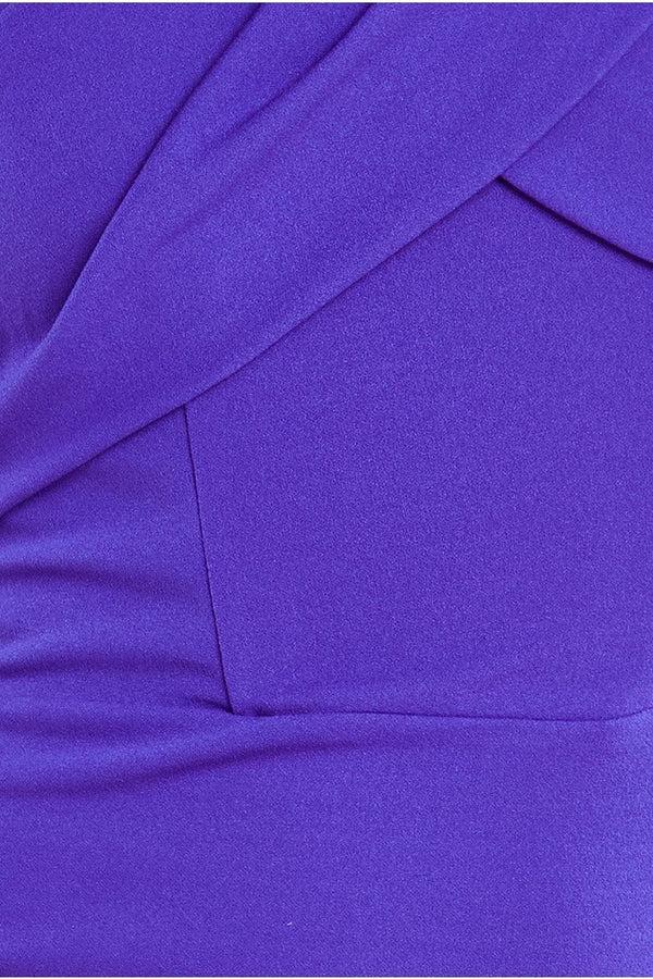 Goddiva Pleated Bardot Scuba Maxi Dress - Purple By Goddiva