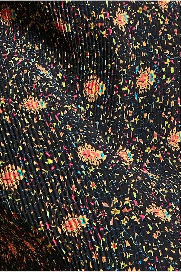 Goddiva Printed Shirred Midi Skirt - Black By City Goddess