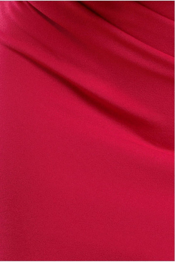 Goddiva Puffy Satin Sleeve Scuba Maxi Dress - Magenta By Goddiva