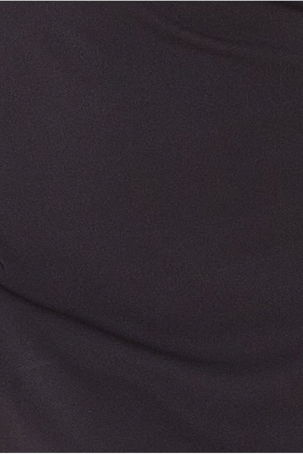 Goddiva Racer Neck Scuba Crepe Feather Sleeve Midi - Black By Goddiva