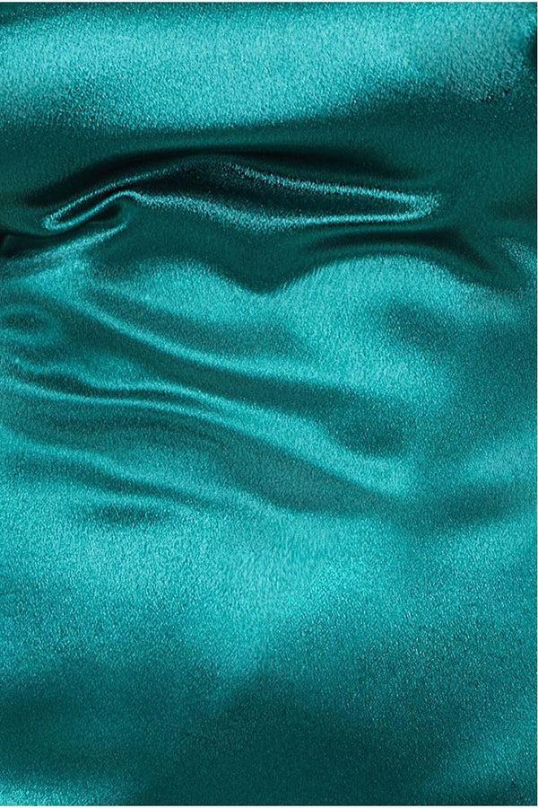 Goddiva Satin Flutter Sleeve Mermaid Maxi - Emerald Green By Goddiva