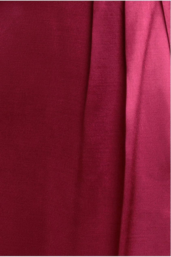Goddiva Satin Viscose Front Wrap Midaxi Dress - Burgundy By Goddiva