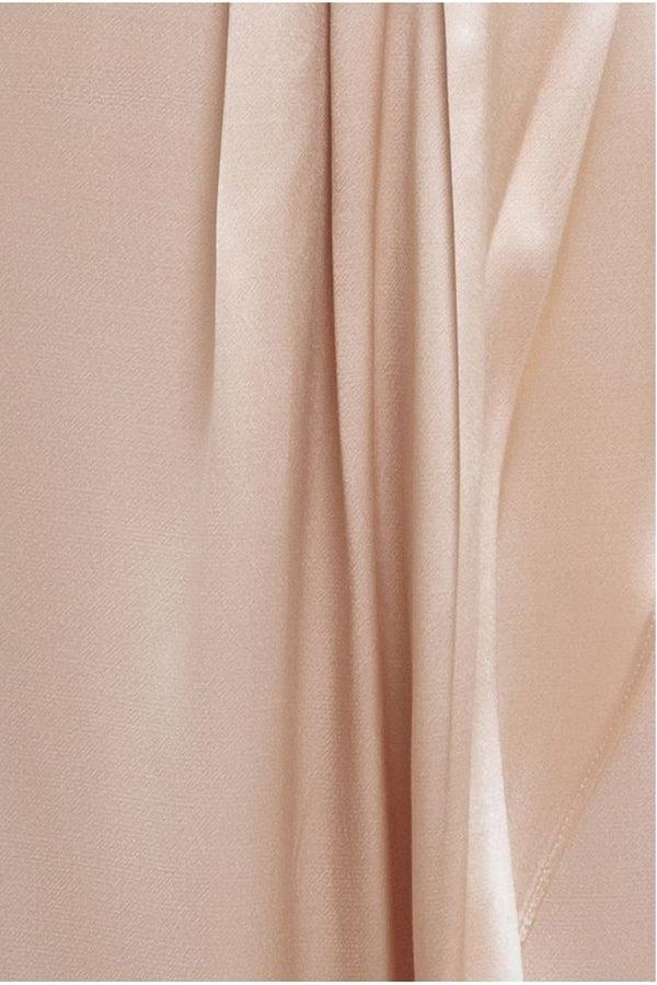 Goddiva Satin Viscose Front Wrap Midaxi Dress - Champagne By Goddiva