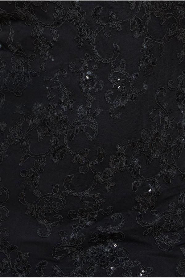 Goddiva Scallop Lace Midi Dress - Black By Goddiva Plus