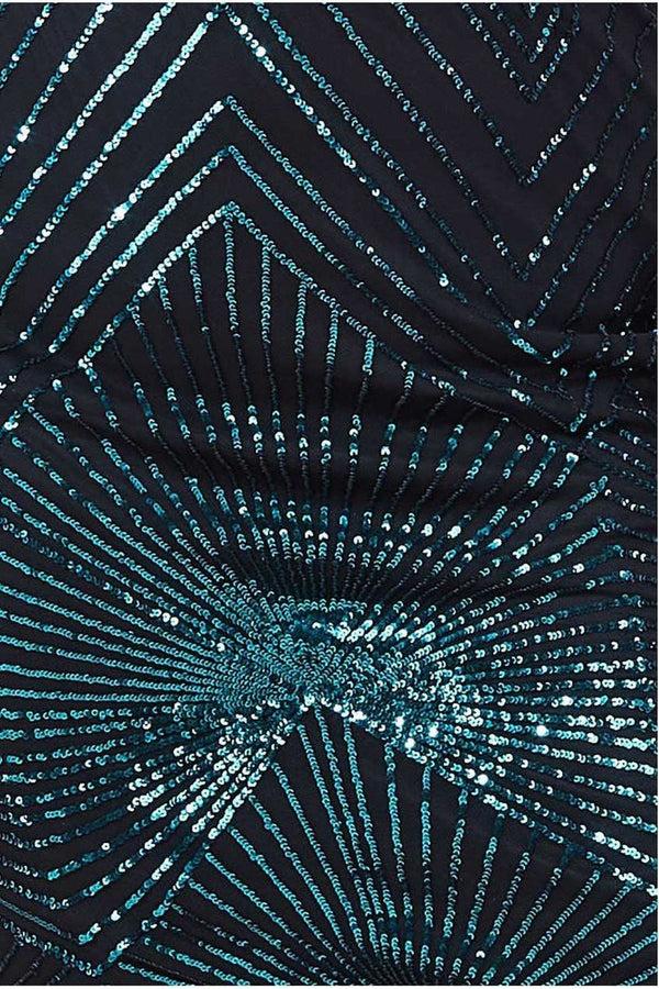 Goddiva Scalloped Hem Starburst Midi Dress - Emerald By Goddiva Plus