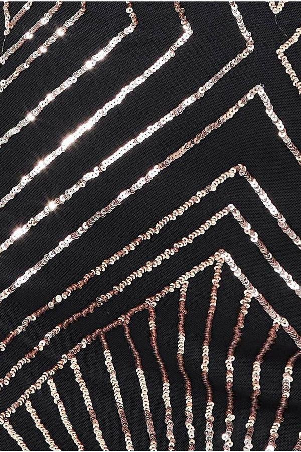 Goddiva Scalloped Hem Starburst Midi Dress - Rose Gold By Goddiva Plus