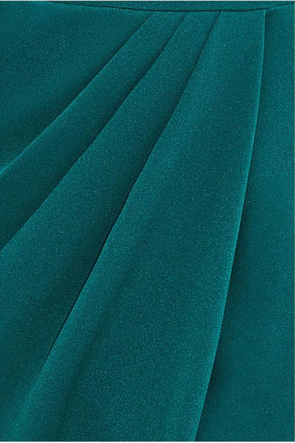 Goddiva Scuba Bardot Wrap Maxi Dress - Emerald By Goddiva