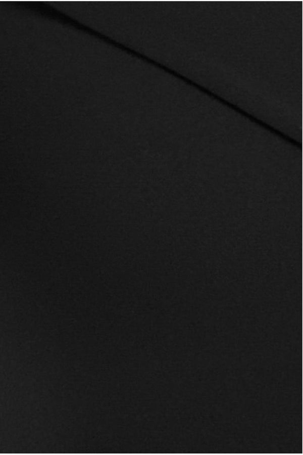 Goddiva Scuba Crepe Off Shoulder Front Split Maxi Dress - Black By Goddiva