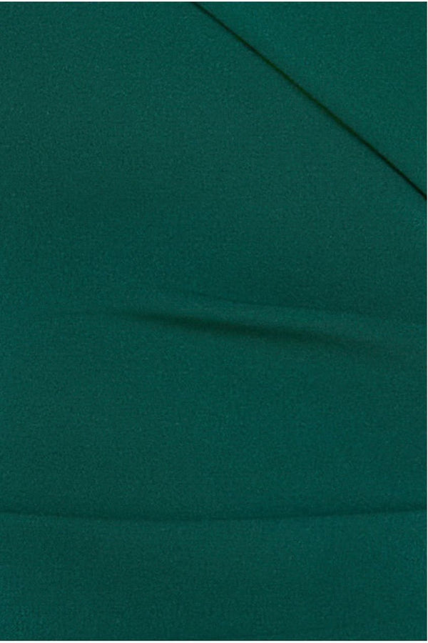 Goddiva Scuba Crepe Off Shoulder Front Split Maxi Dress - Emerald Green By Goddiva