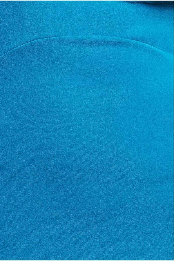 Goddiva Scuba Crepe Twist Cutout Maxi Dress - Teal Blue By Goddiva