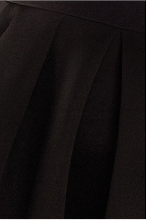 Goddiva Scuba Foam Skater Midi Dress - Black By Goddiva