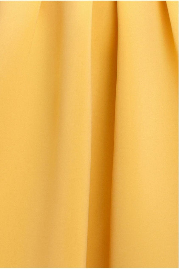 Goddiva Scuba Foam Skater Midi Dress - Lemon By Goddiva