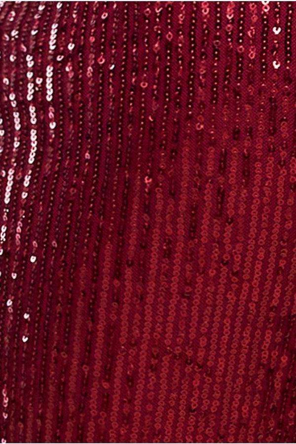 Goddiva Sequin Cuffed Ankle Trouser - Wine By Goddiva
