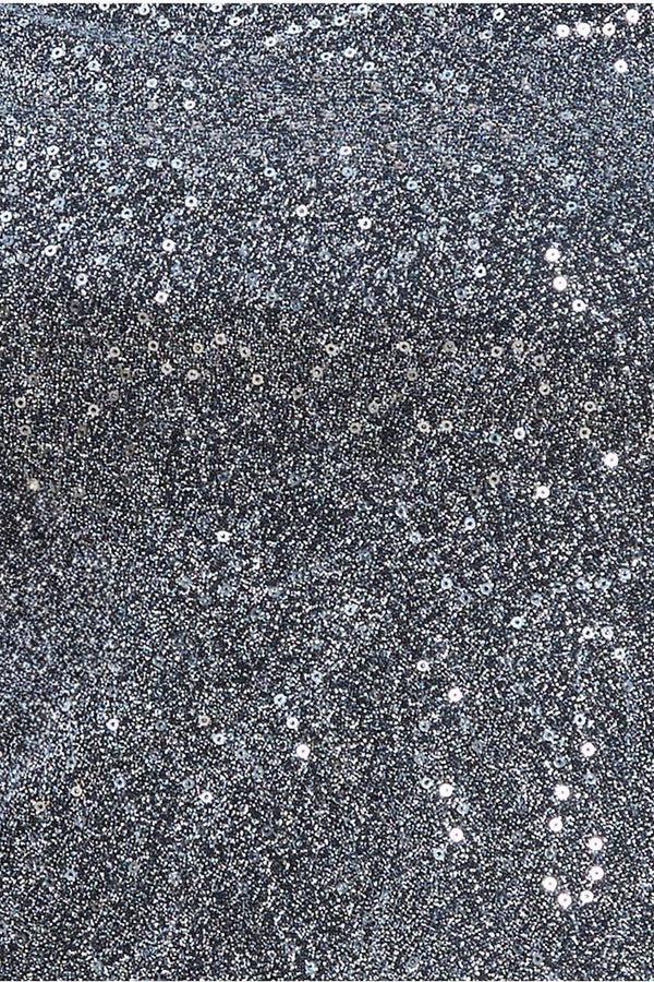 Goddiva Sequin Lurex Bardot Pleated Sleeve Top - Silver By Goddiva