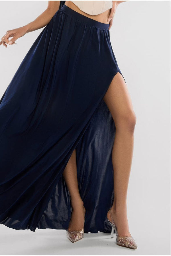 Goddiva Side Split Soft Touch Maxi Skirt By Goddiva