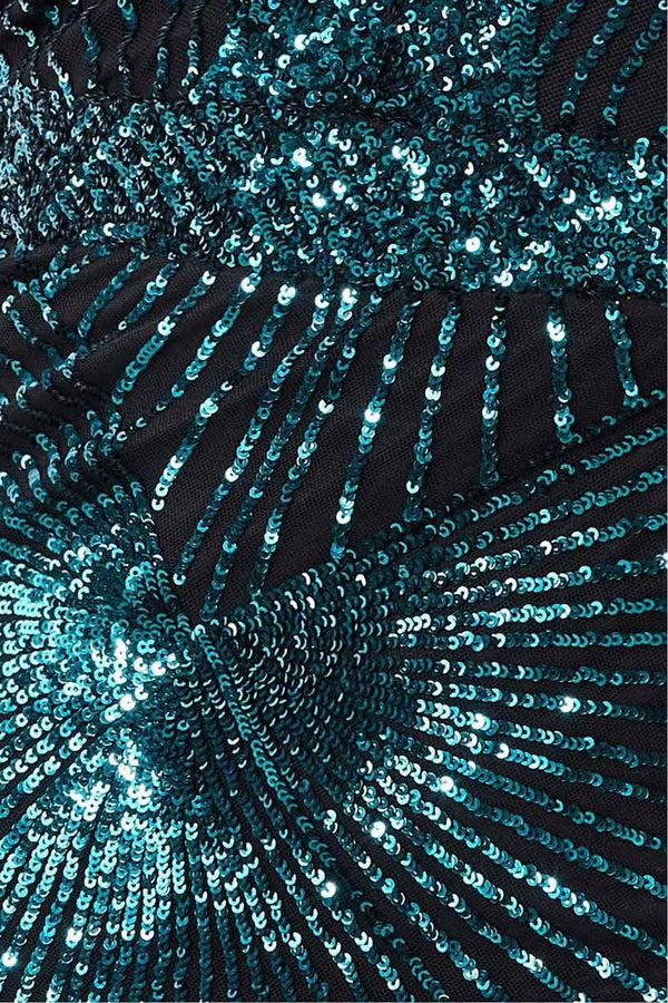 Goddiva Starburst Effect Maxi Dress - Emerald By Goddiva