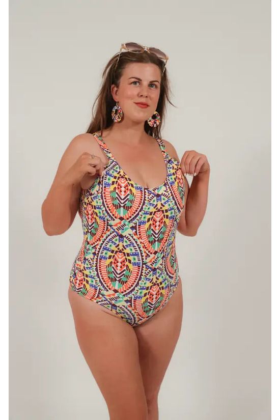 Goddiva Swimsuit In Multicoloured Aztec Print By Maribela