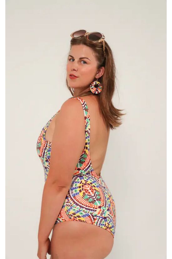 Goddiva Swimsuit In Multicoloured Aztec Print By Maribela