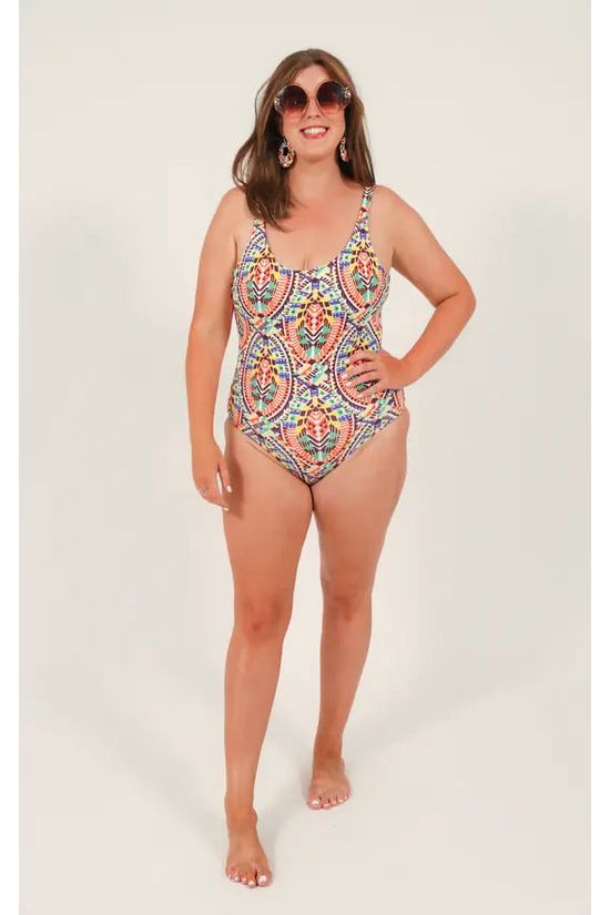goddiva Swimsuit In Multicoloured Aztec Print by Maribela