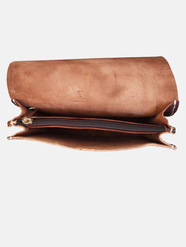 Goddiva The Kenitra Cross-Body Bag In Dark Brown By Berber Leather