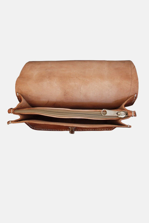Goddiva The Kenitra Cross-Body Bag In Tan By Berber Leather