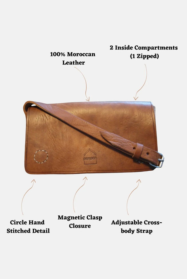 Goddiva The Kenitra Shoulder Bag In Tan By Berber Leather