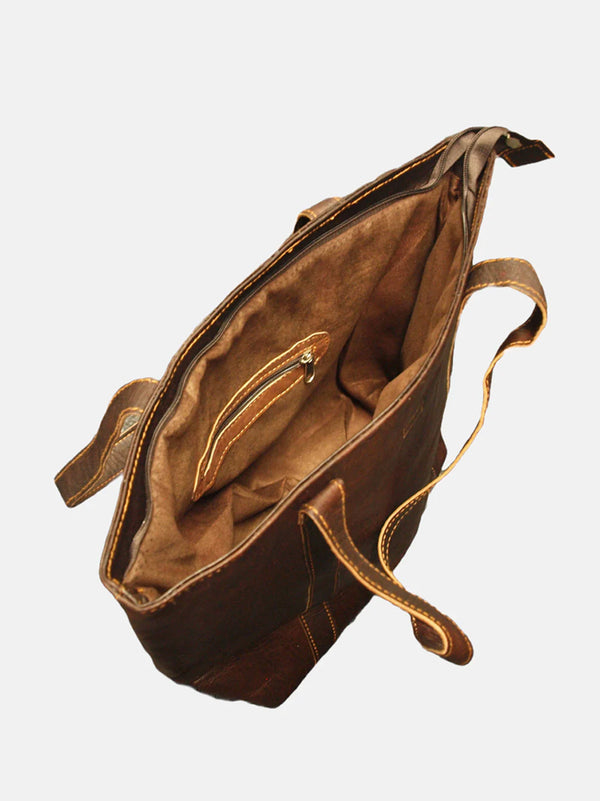 Goddiva The Nador Tote Bag In Dark Brown By Berber Leather