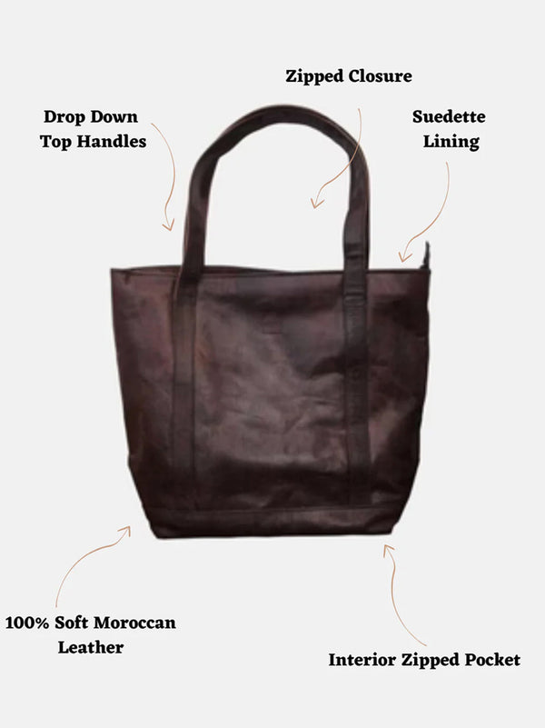 Goddiva The Nador Tote Bag In Dark Brown By Berber Leather