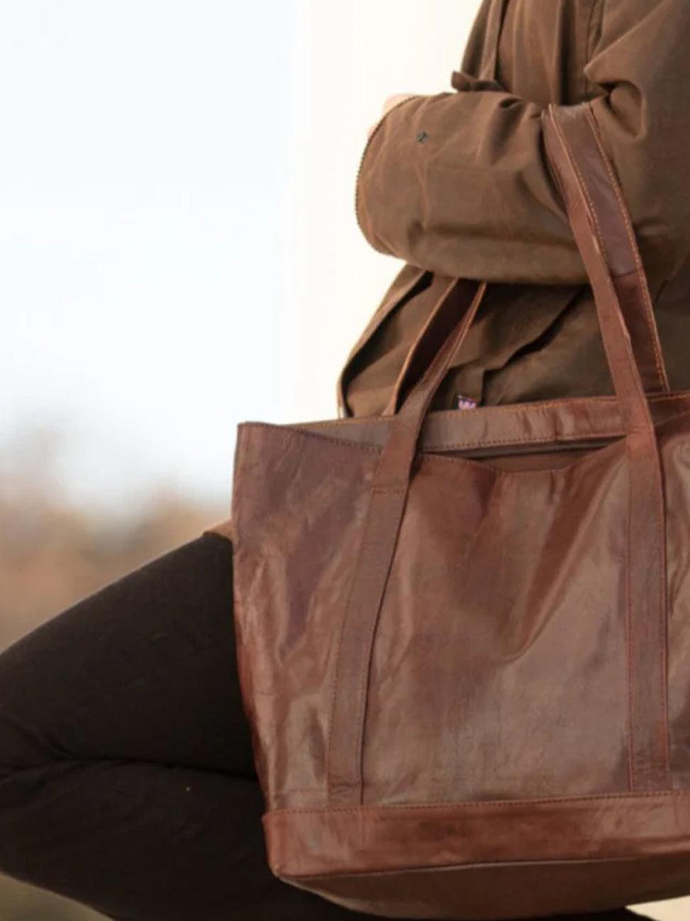 goddiva The Nador Tote Bag In Dark Brown by Berber Leather