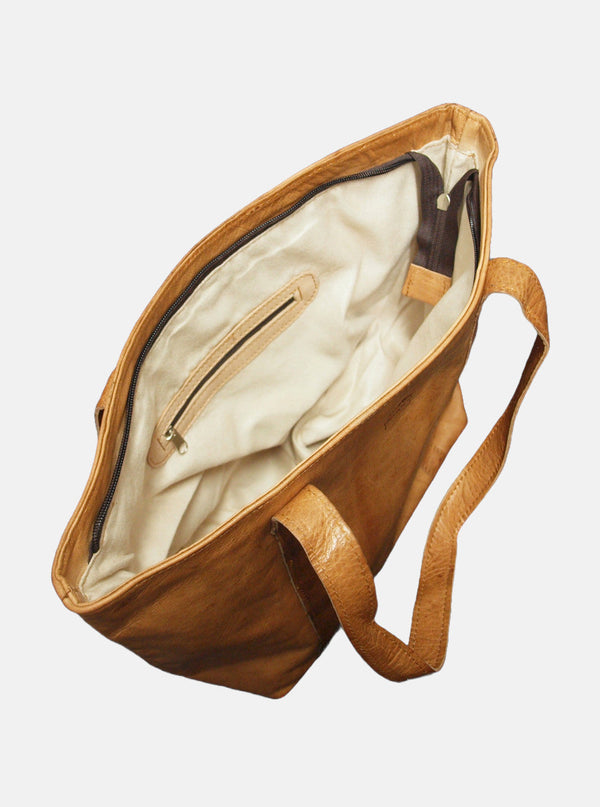 Goddiva The Nador Tote Bag In Tan By Berber Leather