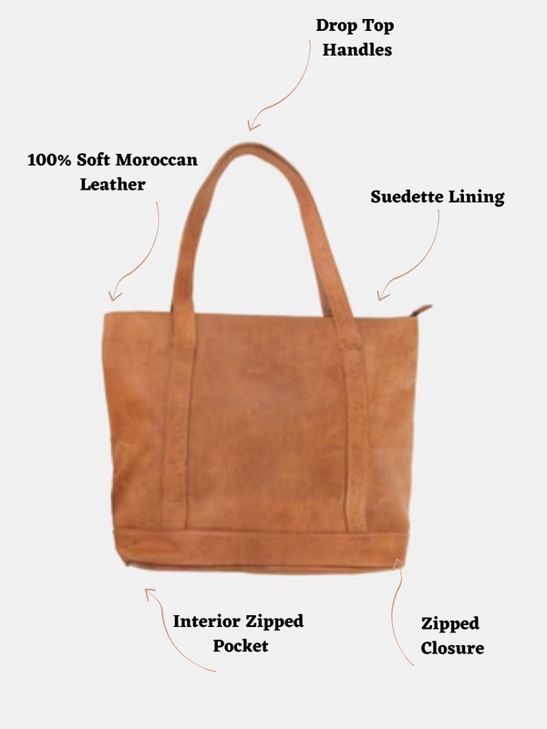 Goddiva The Nador Tote Bag In Tan By Berber Leather