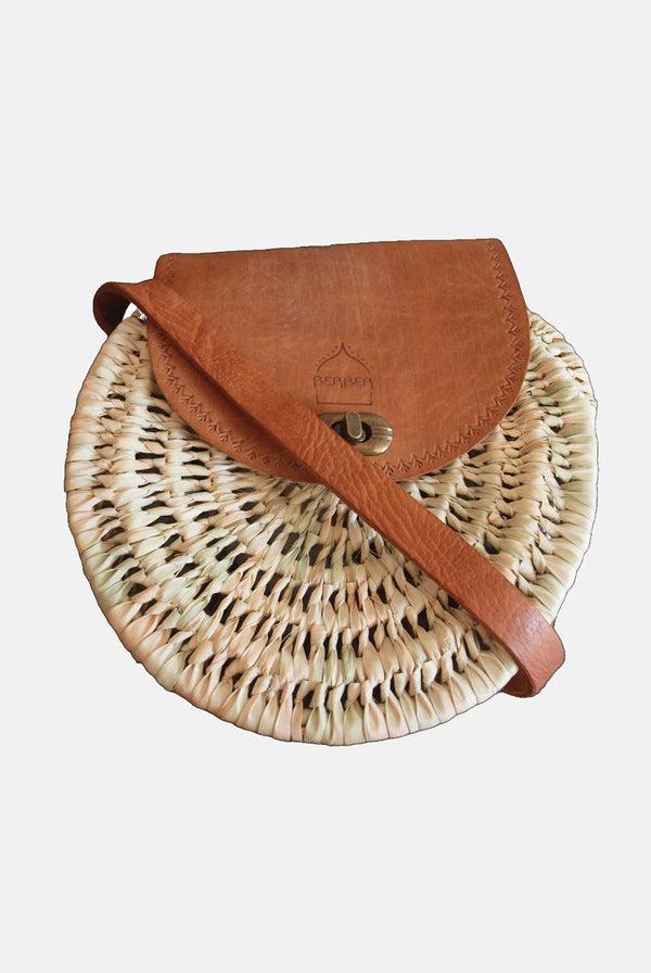 Goddiva The Safi Rattan Round Bag - Loose Weave By Berber Leather
