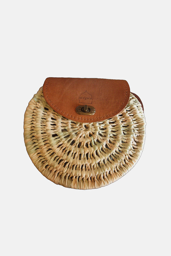 Goddiva The Safi Rattan Round Bag - Loose Weave By Berber Leather