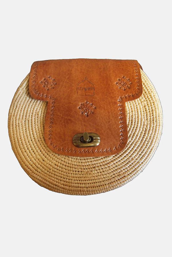 Goddiva The Safi Rattan Round Bag - Tight Weave By Berber Leather