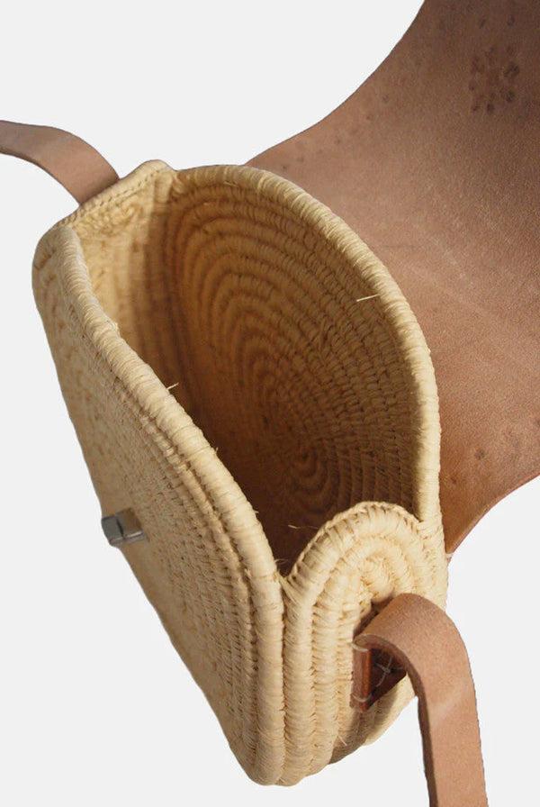 Goddiva The Safi Rattan Round Bag - Tight Weave By Berber Leather