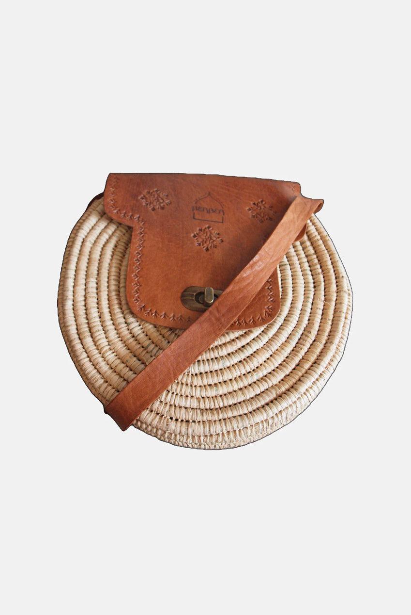goddiva The Safi Rattan Round Bag - Tight Weave by Berber Leather