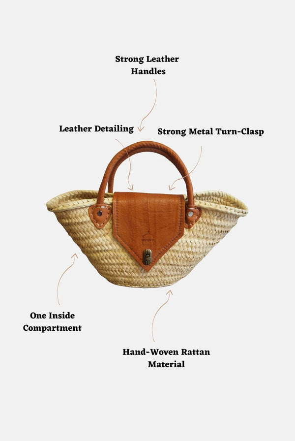 Goddiva The Safi Small Rattan Beach Tote By Berber Leather