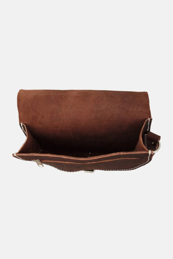 Goddiva The Temara Large Saddle Bag In Dark Brown By Berber Leather