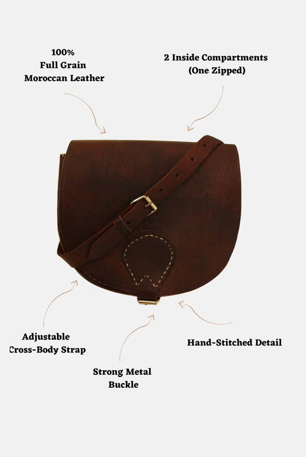 Goddiva The Temara Large Saddle Bag In Dark Brown By Berber Leather