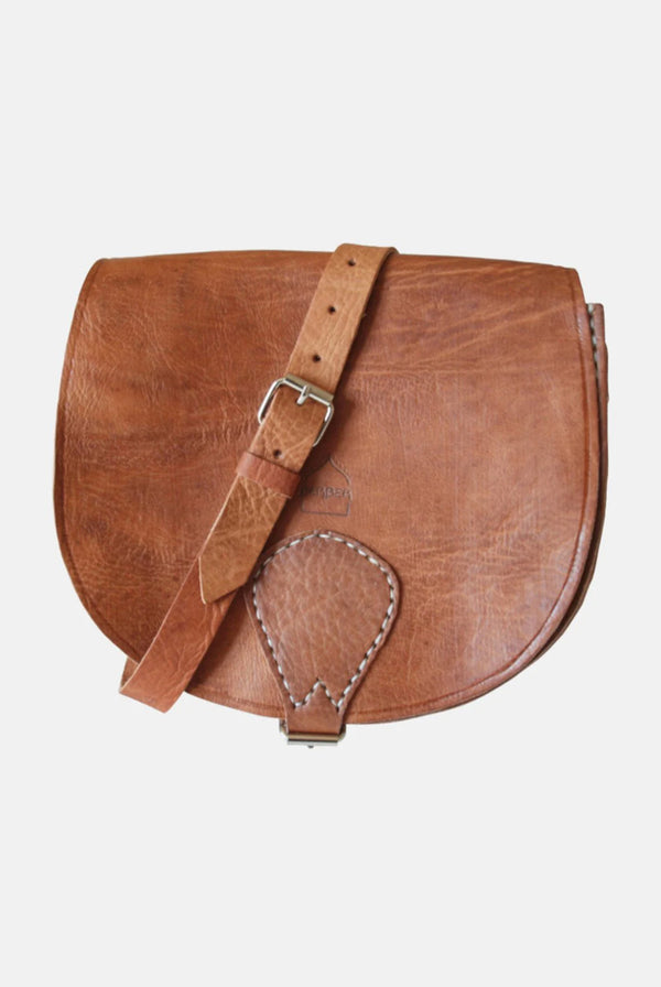 Goddiva The Temara Large Saddle Bag In Tan By Berber Leather