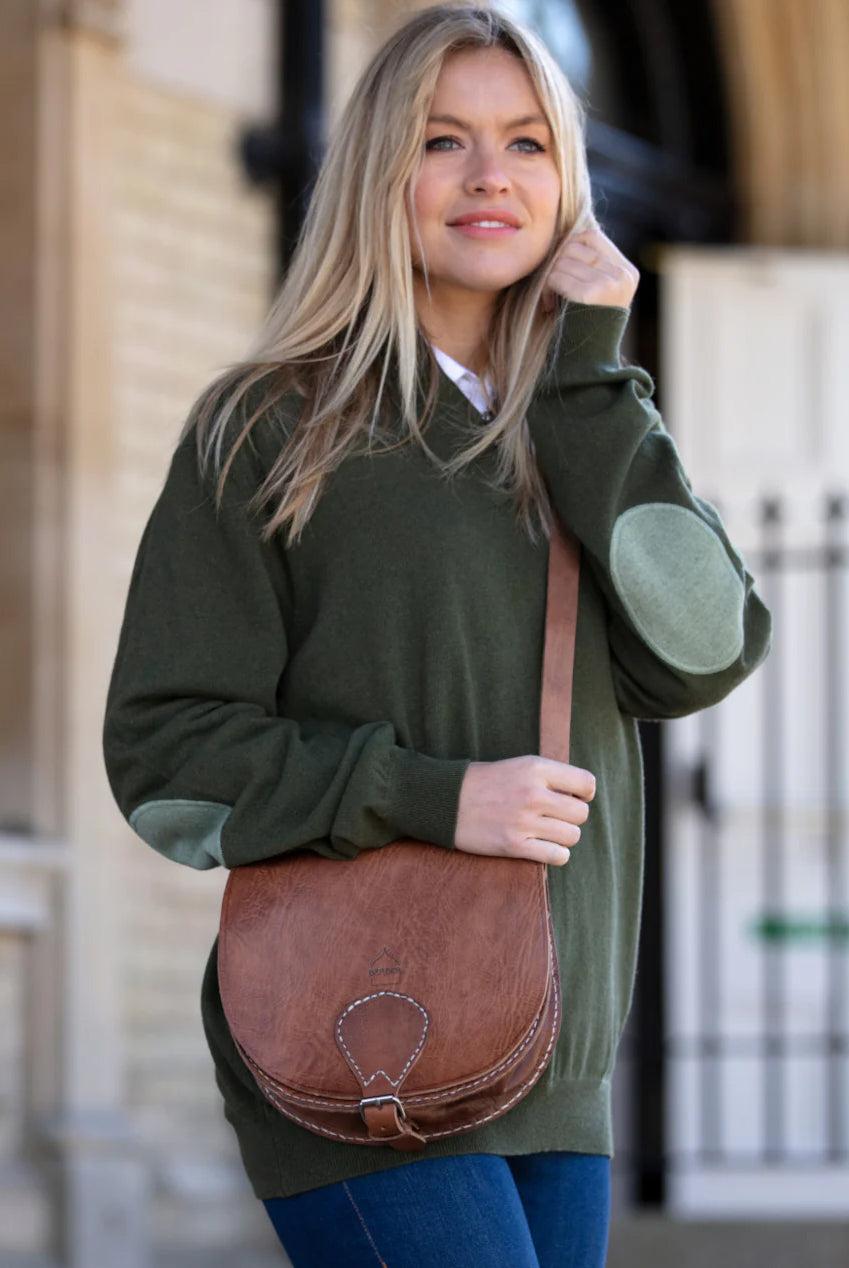 goddiva The Temara Large Saddle Bag In Tan by Berber Leather