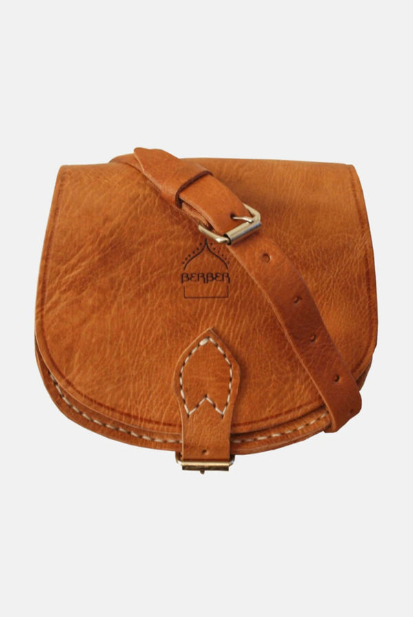 Goddiva The Temara Small Half-Moon Saddle Bag In Tan By Berber Leather